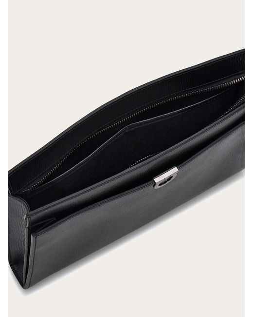 Ferragamo Black Gancini Pouch for men