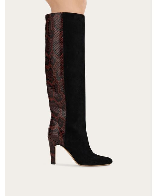Ferragamo Black Knee High Boot