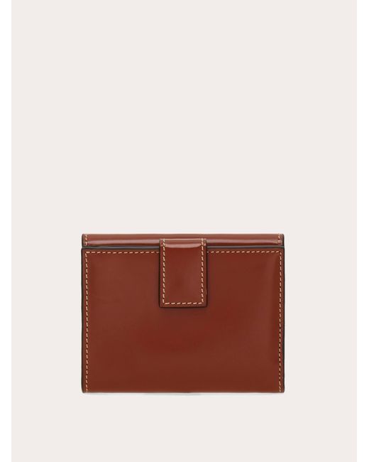 Ferragamo Brown Gancini Compact Wallet