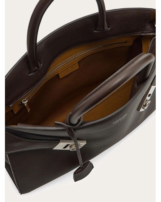 Ferragamo Black Hug Briefcase for men