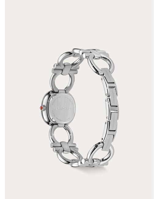 Donna Orologio Double Gancini di Ferragamo in White