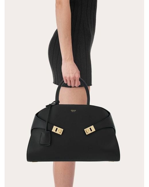 Ferragamo Black Hug Handbag (M)