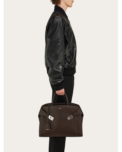 Ferragamo Black Hug Briefcase for men