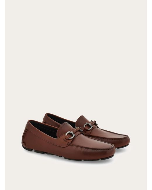 Ferragamo Brown Gancini Ornament Driver .5 for men