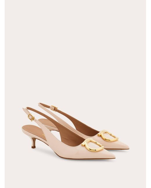 Ferragamo Natural Maxi Gancini Slingback Pump .5