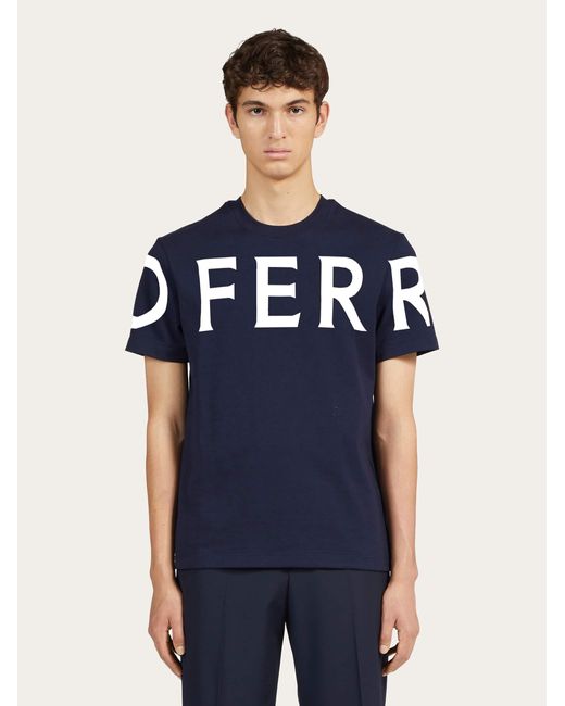 Uomo T-Shirt Manica Corta Con Logo Grafico di Ferragamo in Blue da Uomo