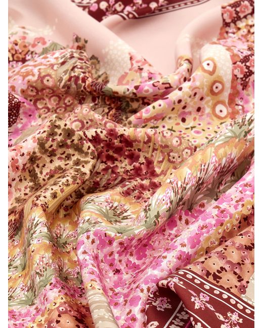 Ferragamo Pink Palazzo Spini Feroni Print Silk Scarf