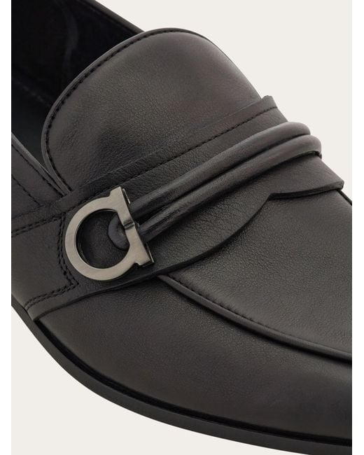 Ferragamo White Gancini Ornament Moccasin for men