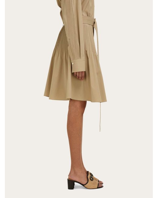 Ferragamo Natural Skirt With Micro Detail