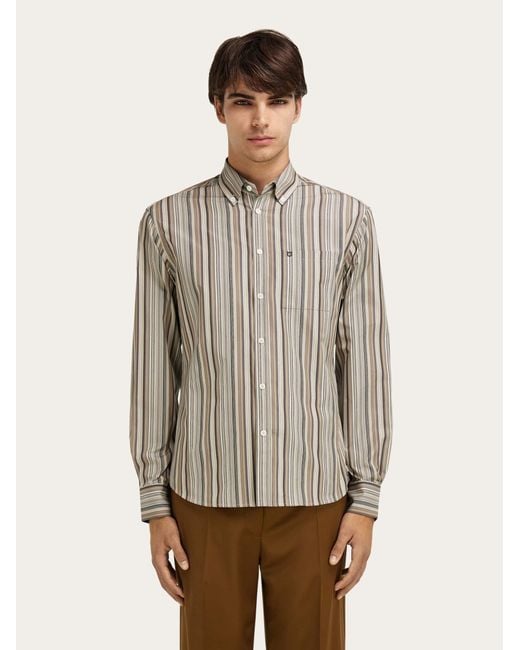 Ferragamo White Monogram Shirt for men