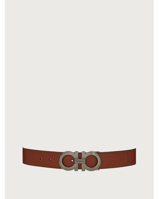 Ferragamo White Reversible And Adjustable Gancini Belt for men