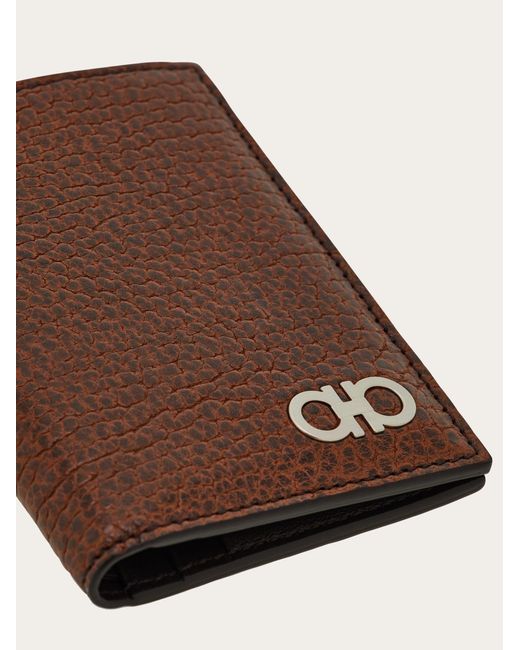 Ferragamo Brown Gancini Credit Card Holder for men
