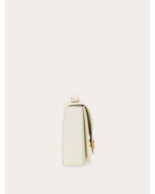 Ferragamo Natural Double Gancini North-South Crossbody Bag