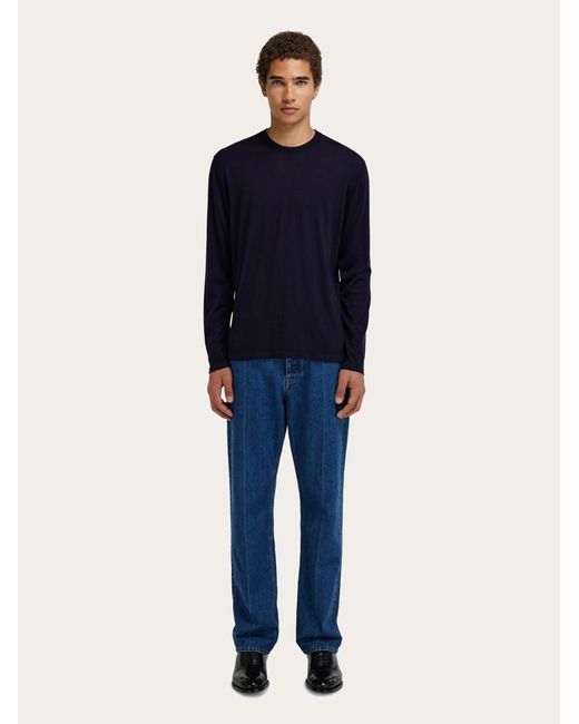 Ferragamo Blue Crewneck Sweater for men