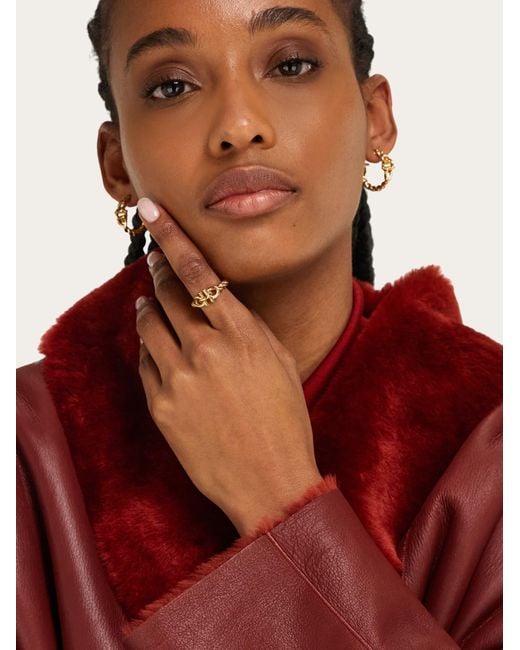 Ferragamo Natural Gancini Twisted Ring (50Mm)