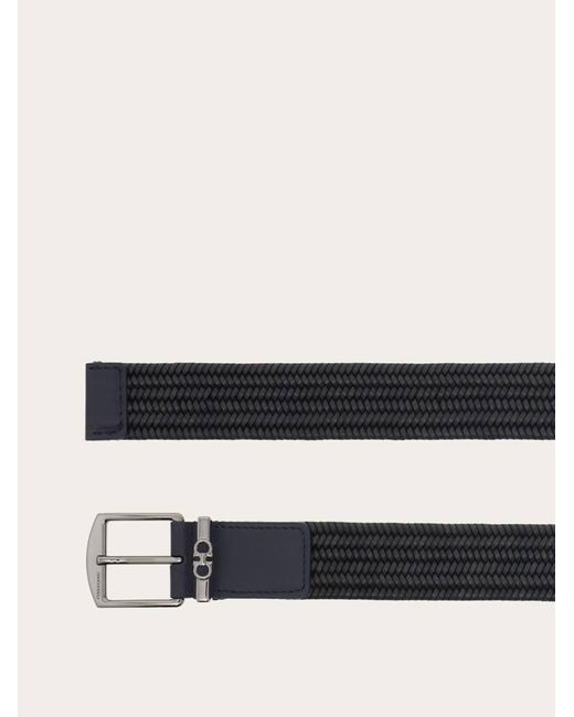Ferragamo White Woven Belt for men