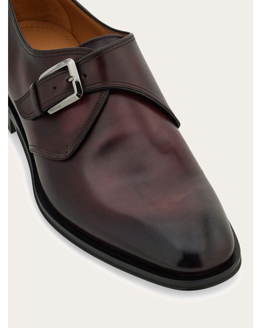 Ferragamo Red Single Monk Shoe .5 for men