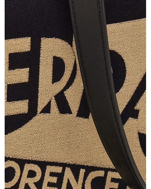 Ferragamo Black Tote Bag With Logo for men