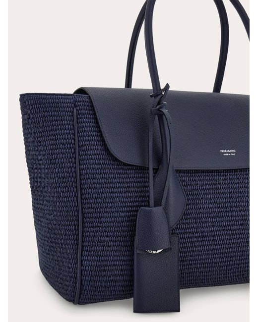 Ferragamo Blue East-West Tote Bag (L) for men