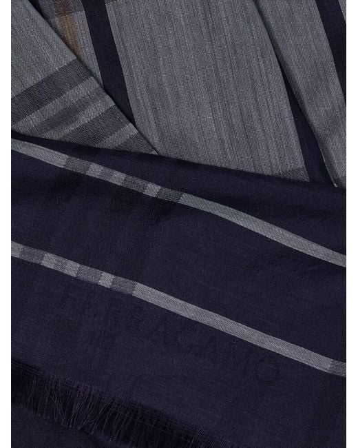 Ferragamo Blue Check Stole for men