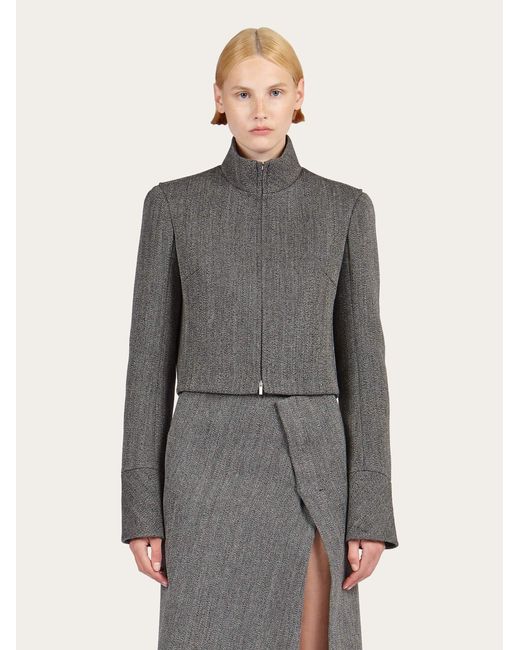 Ferragamo Gray Tweed Jacket