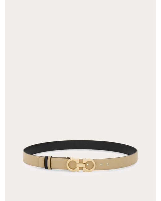 Ferragamo Natural Adjustable And Reversible Gancini Belt