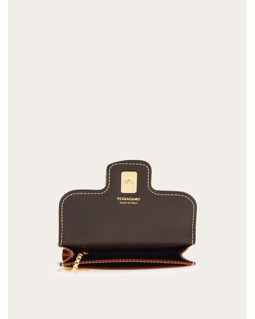 Ferragamo Brown Gancini Card Holder