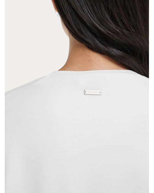 Ferragamo White Longline Cardigan With Fringe Detail