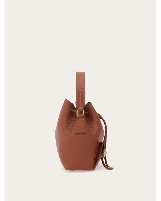 Ferragamo Brown Multipocket Bucket Bag