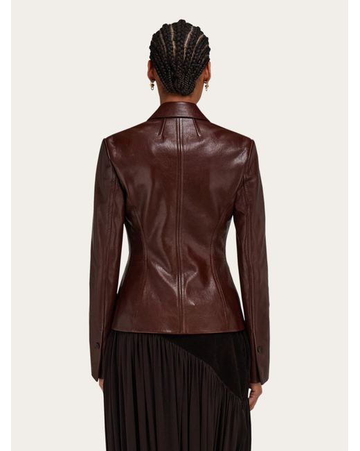 Ferragamo Brown Leather Jacket