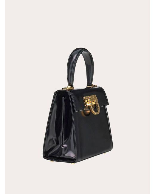 Ferragamo Black Iconic Top Handle (M)