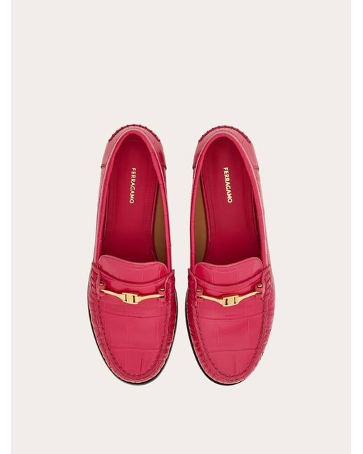 Femmes Mocassin À Boucle F Rose Taille .5 Ferragamo en coloris Pink