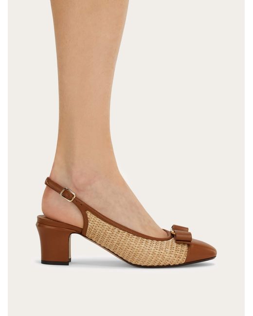 Ferragamo Natural Vara Bow Slingback