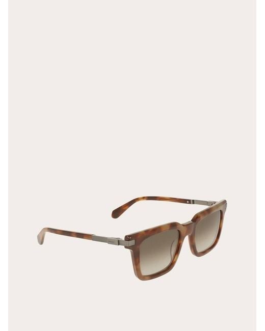 Ferragamo Natural Rectangular Frame Sunglasses for men