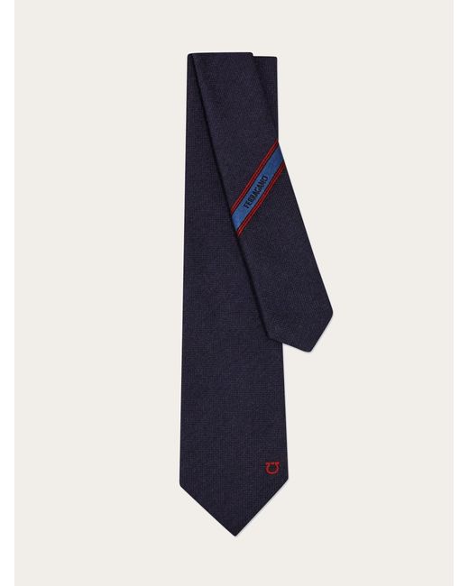 Ferragamo Blue Gancini Jacquard Tie for men