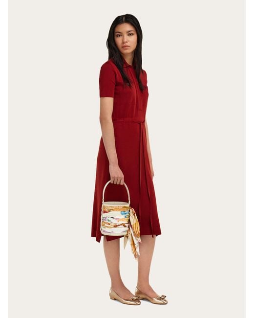 Ferragamo Natural Mini Bucket Bag With Foulard