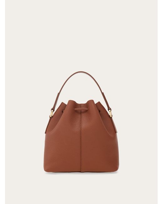 Ferragamo Brown Multipocket Bucket Bag