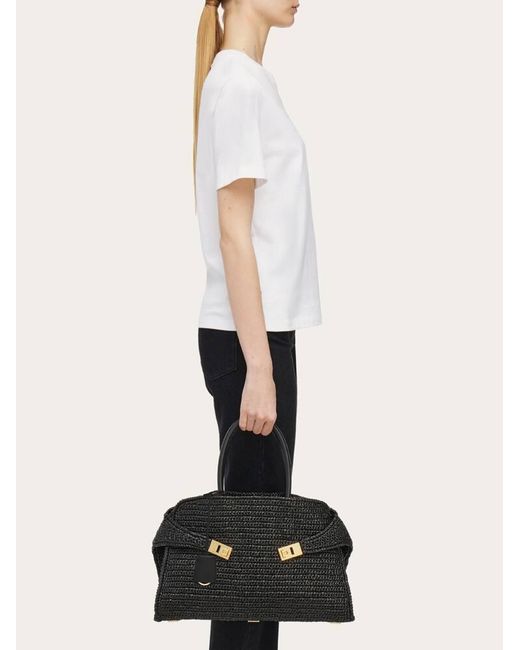 Ferragamo Black Hug Handbag (L)