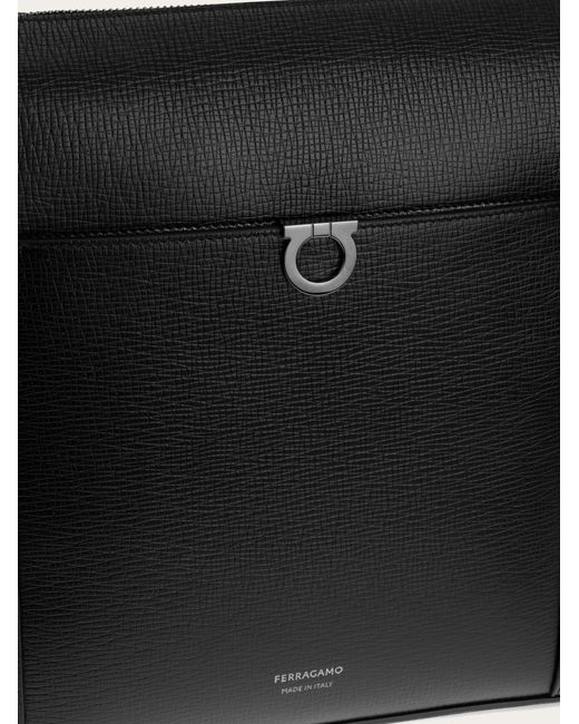 Ferragamo Black Gancini Crossbody for men