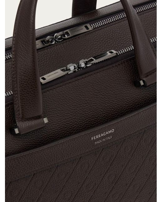 Ferragamo Black Monogram Briefcase for men