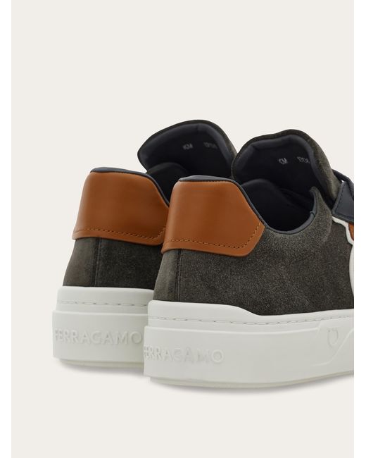 Ferragamo White Gancini Sneaker for men