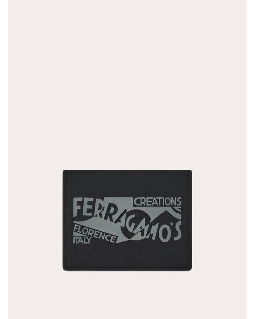 Ferragamo Black Men Credit Card Holder With Logo for men