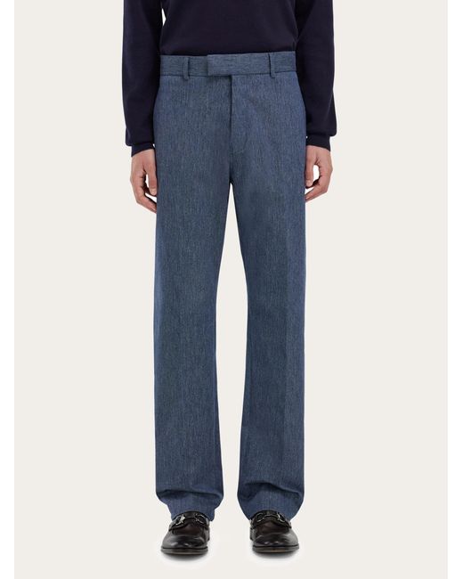 Ferragamo Blue Tailored Trouser for men