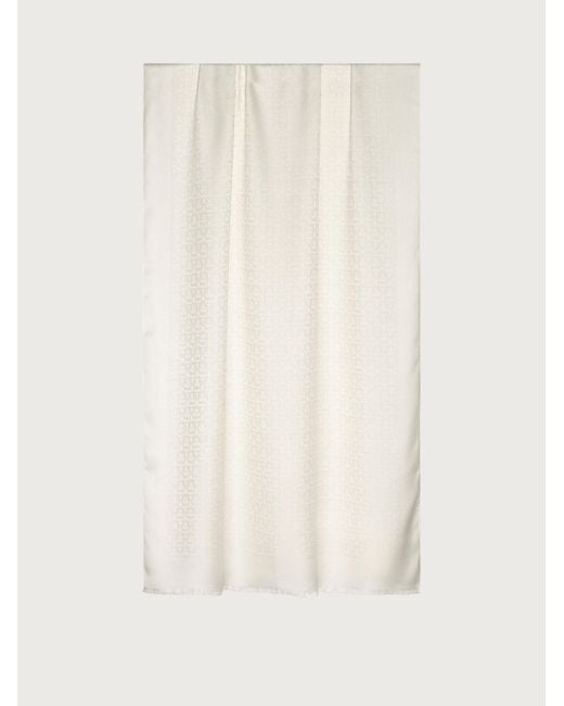 Ferragamo White Gancini Stole