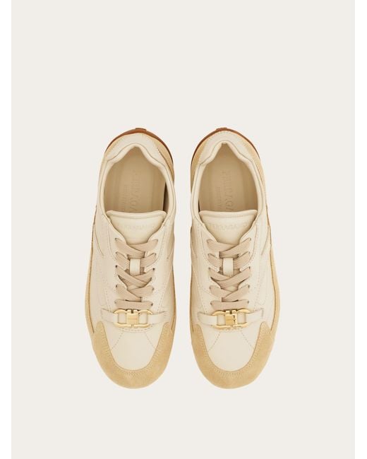 Ferragamo Natural Gancini Ornament Sneaker