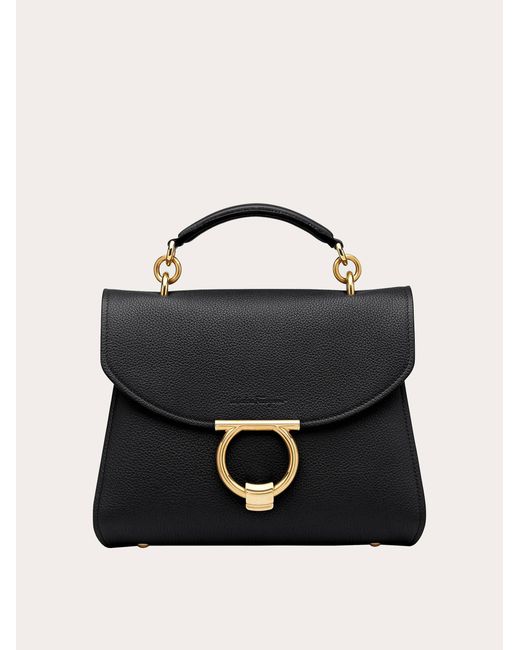 Ferragamo Black Gancini Top Handle