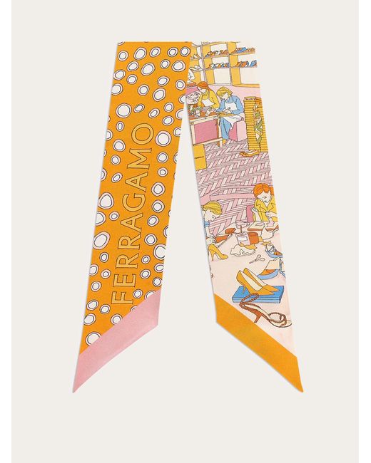 Femmes Mini Bandeau Imprimé Objets Rose Ferragamo en coloris Multicolor