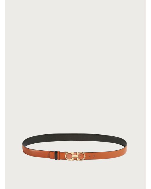 Ferragamo White Reversible And Adjustable Gancini Belt