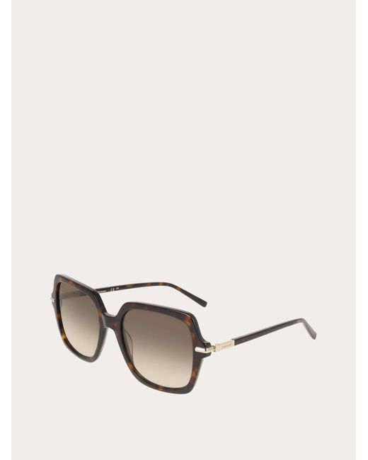Ferragamo Pink Square Frame Sunglasses