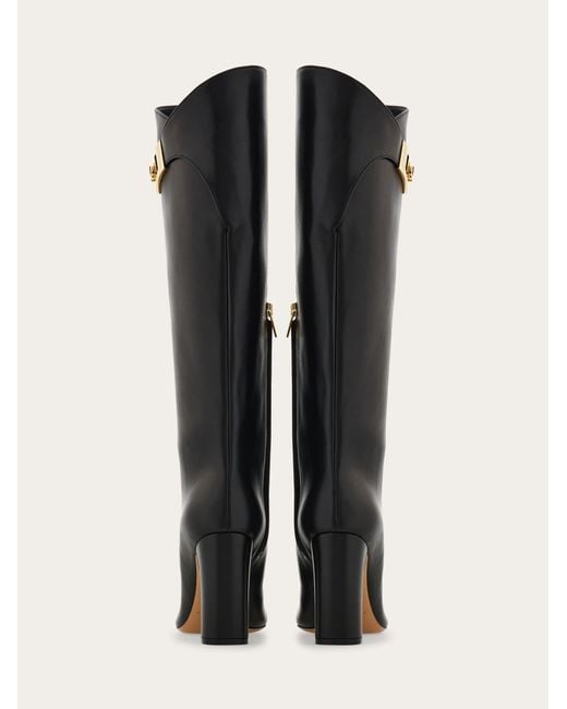 Mujer Botas Hebilla Hug Negro Talla .5 Ferragamo de color Black